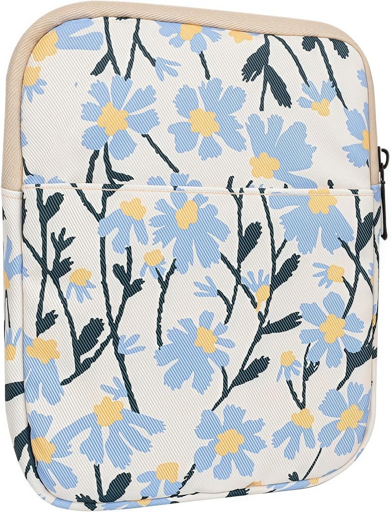 RichMoro Kindle Case, 6-7 inch Nylon Protective Cover, Travel Carrying Bag for Paperwhite 2021, Fire 7 2022, Kindle Oasis (Small Daisy) - Image 1